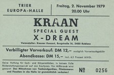 Kraan - Europa-Halle, Trier, November 2, 1979 [Germany] - Ticket Stub