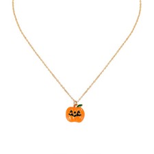 Halloween Pumpkin Necklace 16 3in