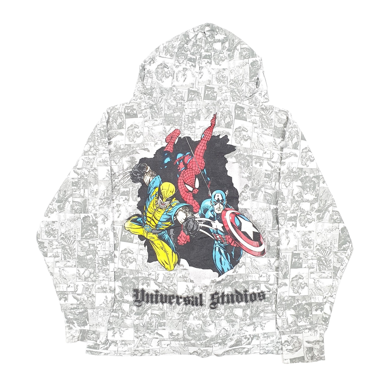 UNIVERSAL STUDIOS Full Zip Marvel Comics Heroes Hoodie Jumper Sweatshirt S image 3
