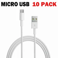 10x Pack Micro USB Charging Cable Cord For Samsung Android Phone Charger