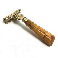 Schick Eversharp Injector Safety Razor Butterscotch Bakalite Handle USA Vintage