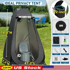 Outdoor Portable Toilet with Instant Pop Up Tent Privacy Camping Toilet Potty US