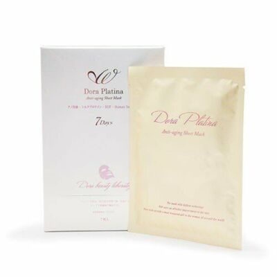 Japan Dora Platina Anti-aging Sheet Mask EFG Human Stem Cell 7pc #dktau7天煥膚鉑金蠶絲