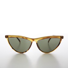 Unique Yellow Tortoise Cat Eye Vintage Sunglass and Green Lens - Tiff
