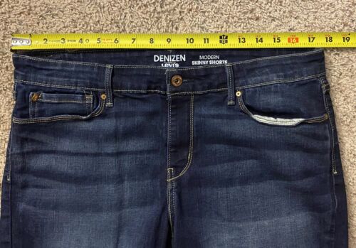 Jean Levi's Denizen Moderno Ajustado Corto Mujer 16 W 33 Elastizado Informal Denim Azul - Imagen 3 de 9