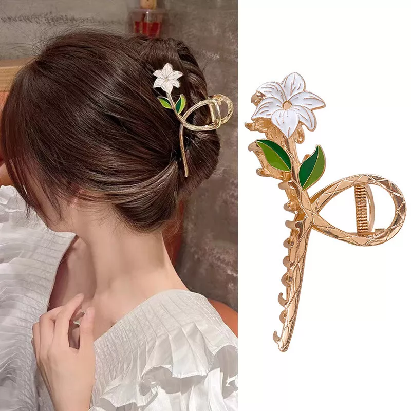 Women Hair Clips Claw Large Geometric Elegant Metal Hollow Out Hair  Accessories