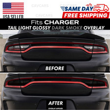 For Charger 2015-2023 Smoke Tail Light Rear Precut Tint Overlay Vinyl Decals Ppf