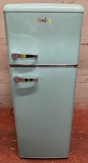 AMICA Model FDR2213DB Retro Style Turquoise Fridge/Freezer CS S81