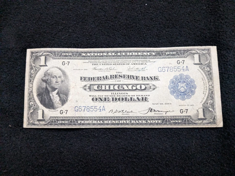 1918 $1 FRBN CHICAGO. VF #13 - Image 4 of 4