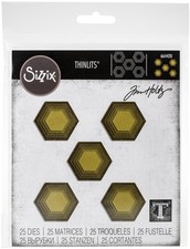 Sizzix Thinlits Dies By Tim Holtz-Stacked Tiles, Hexagons Pack of 1 