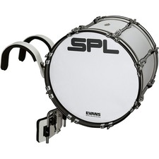 Sound Percussion Labs Birch Marching Bass Drum with Carrier - White 16 x 14 in.