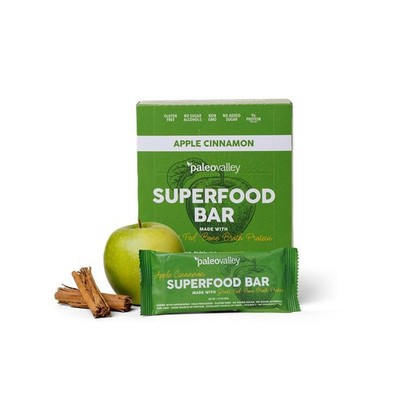 Paleovalley Superfood Bars   Apple Cinnamon  10 Pack   9g Protein per Bar   G...