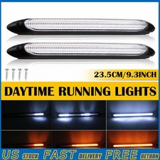 2x 9 Drl Led Headlight Strip Light Daytime Running Sequential Turn Signal Lamp 2x 9 Drl Led Headlight Strip Light Daytime Running Sequential Turn Signal Lamp