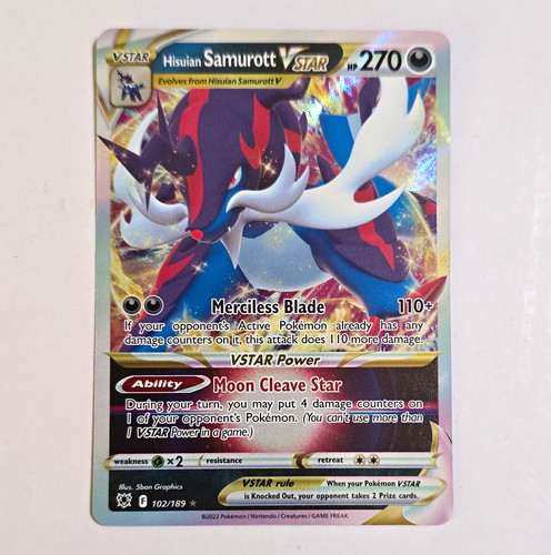 The Pokémon Company Pokémon TCG Hisuian Samurott VSTAR 102/189 Astral Radiance