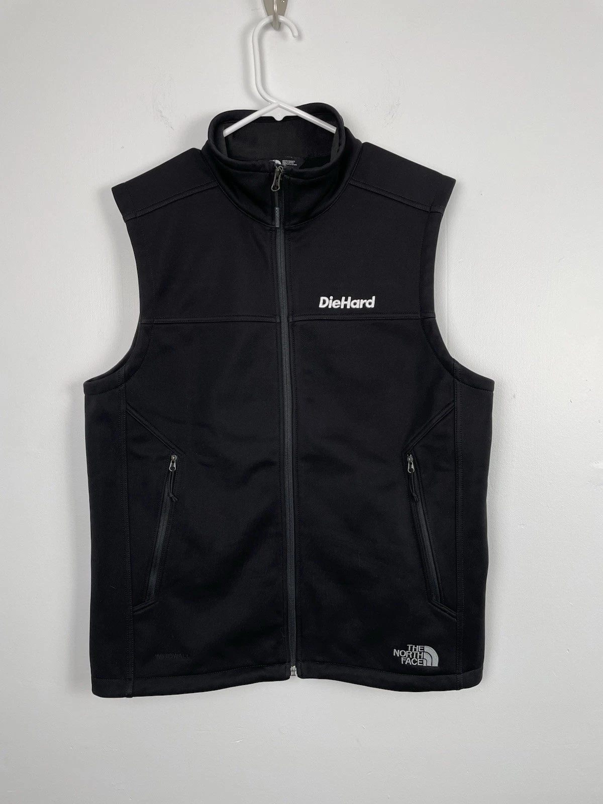 The North Face Vest Mens Medium Black Softshell Zip Pockets Diehard Batteries