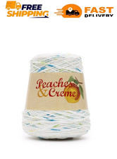 Peaches  Creme Cone 4 Medium Cotton Yarn, Happy Go Lucky 14oz/400g