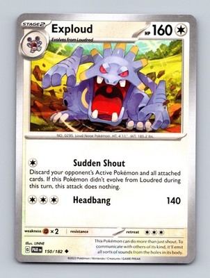 TCG Pokemon Karte Exploud PAR 150/182 Eng LINNE Paradox Rift