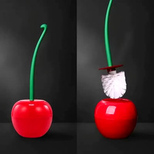 1Pc Red Toilet Brush Creative Lovely Cherry Shape Lavatory Toilet Brush Holder S