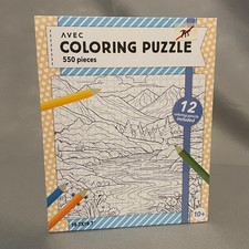 Avec Coloring Puzzle 550 Pieces New Sealed In Box with Color Pencils