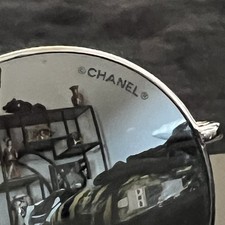 CHANEL Silver Round Mirrored Sunglasses for Women for sale  display picture 1