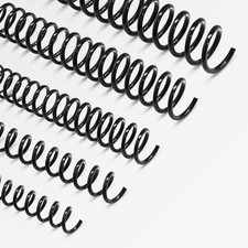 60 Pack Plastic Spiral Binding Coils, Multi Size, 3:1 Pitch, Black Binding Sp...