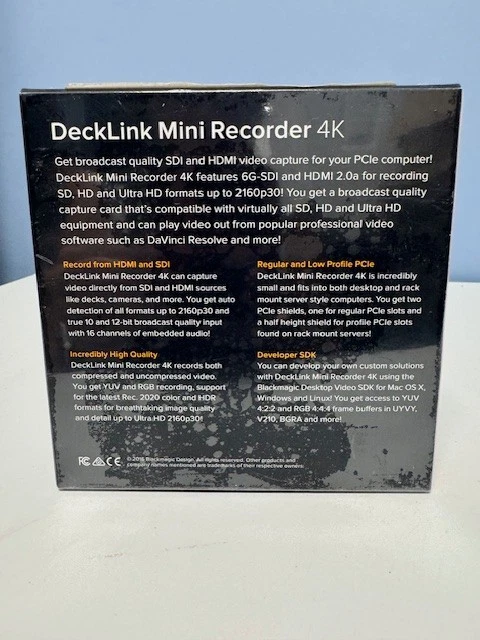 Blackmagic Design DeckLink Mini Monitor 4K PCIe Playback Card #BDLKMINIMON4K - Image 4 of 4