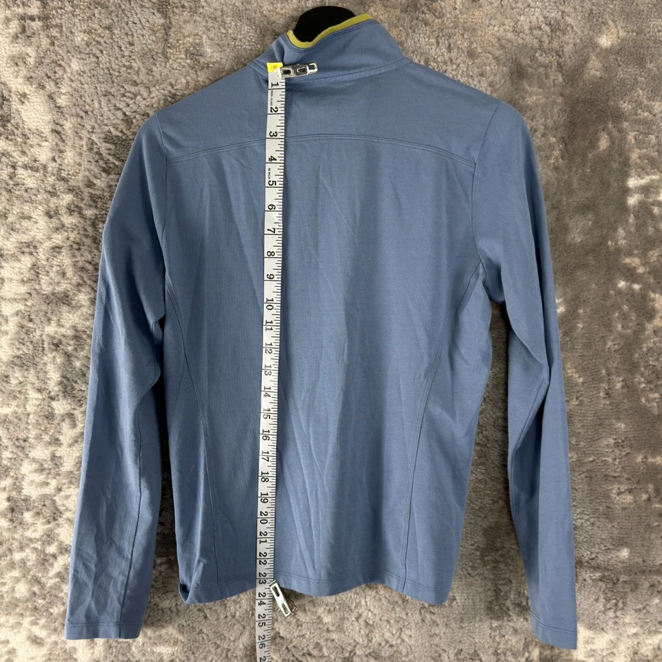 Caliente Sapo Talla M Atletismo Senderismo Cuello Simulado 1/4 Cremallera Superior Bolsillo Azul Foto 2 de 4