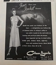  1948 Women's Colleen Cohama Nylon Slip Lingerie vintage ad