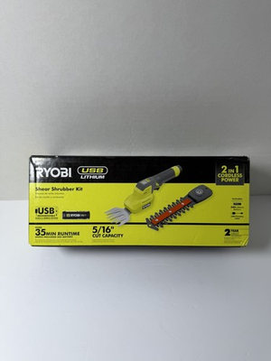 #ad RYOBI USB Lithium Shear Shrubber Kit w 2.0 Ah Battery amp; Charge Cable New Sealed $49.99
