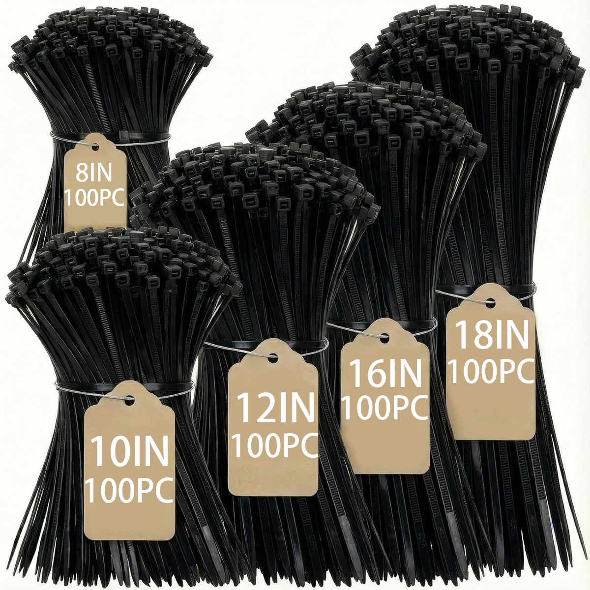 500 Pcs Ties Cable Zip Ties Heavy Duty Plastic Self-Locking Nylon Cable Ties