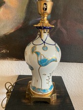 G.MANGANI/SEVRES, Tischlampe Im Jugendstil Porzellan/Messing Fu&szlig;