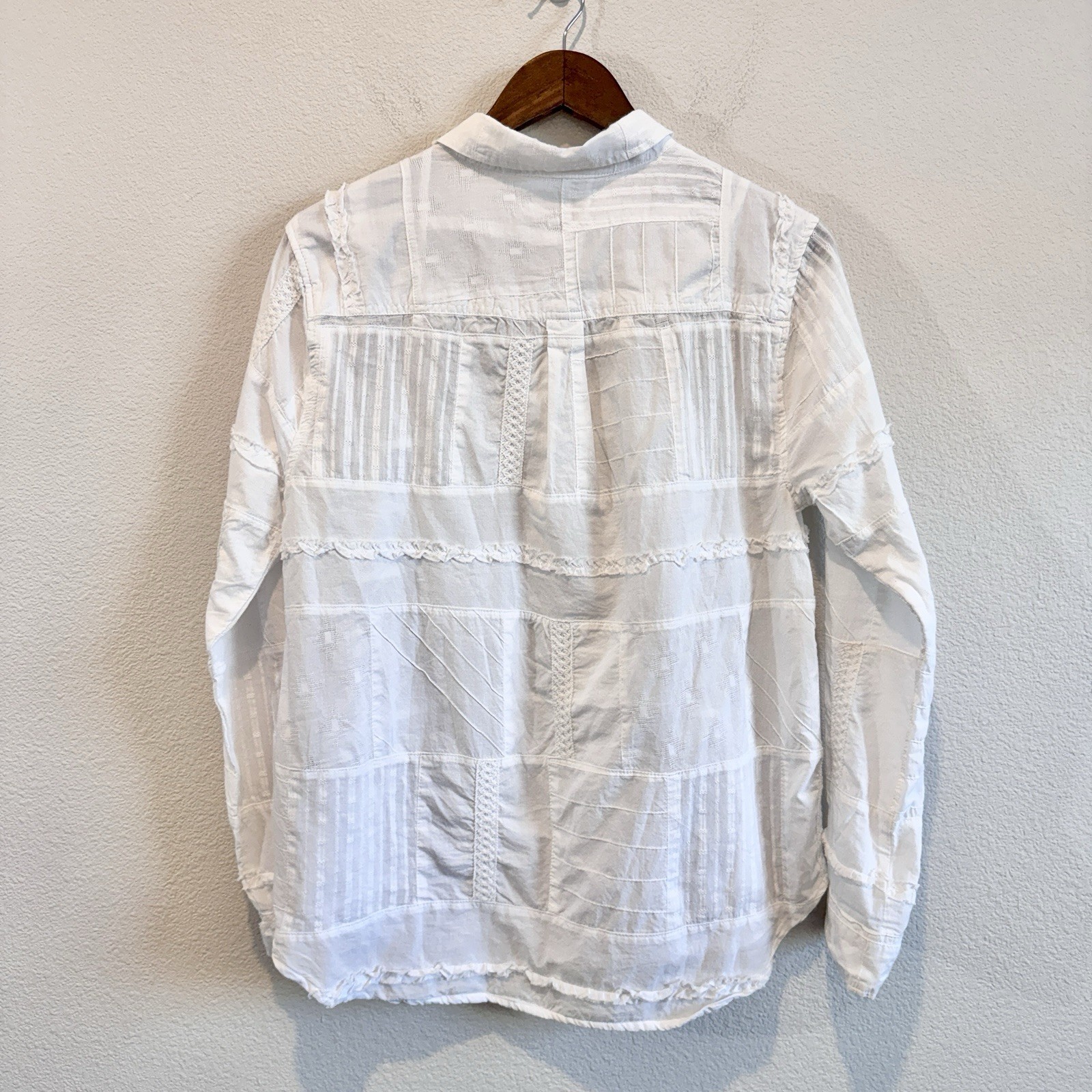 Dylan Boho Patchwork White Button Down Cottagecor… - image 9