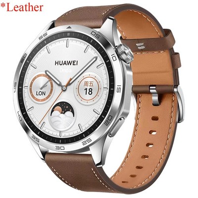 Premium Leather Watch Band Strap 20mm 22mm for Huawei GT5 Pro GT3 GT2 46mm.
