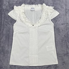Red Valentino White Top Blouse UK 10 12 EU 40 US 2 Ladies cotton blend Italy