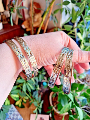 Armreifen Set Indisch Pakistanisch Saree 24K Galvanisiertes Gold Dubai Arabisch