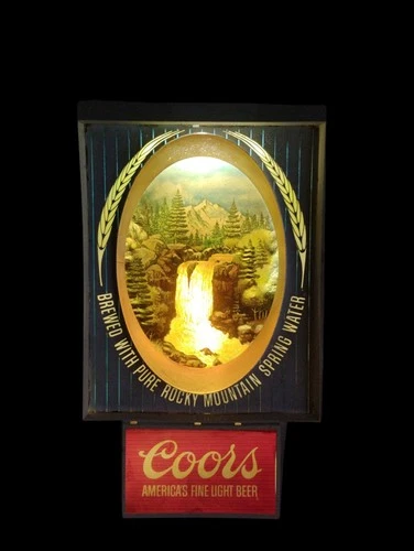 Vintage Coors America’s Fine Light Beer Lighted Waterfall Sign