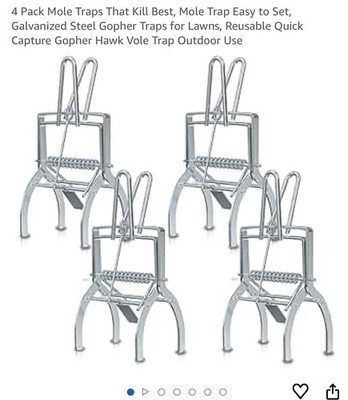 Galvanized Steel Mole Trap, Quick Capture