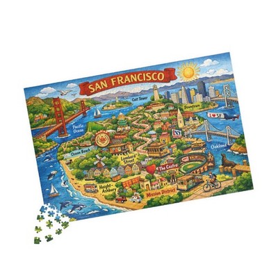 San Francisco Illustrated Map Puzzle 1014 Piece | City Landmark Jigsaw
