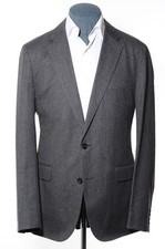42L Long Slim-Fit J Crew Ludlow Dark-Gray Cotton/Wool Unstructured Blazer Jacket