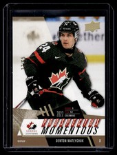 2024-25 UD Team Canada Juniors Prospectus Momentous Gold Denton Mateychuk 17/65