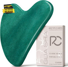 Gua Sha Facial Tools: Jade Stone Guasha Tool for Face Acupuncture Therapy, Facia