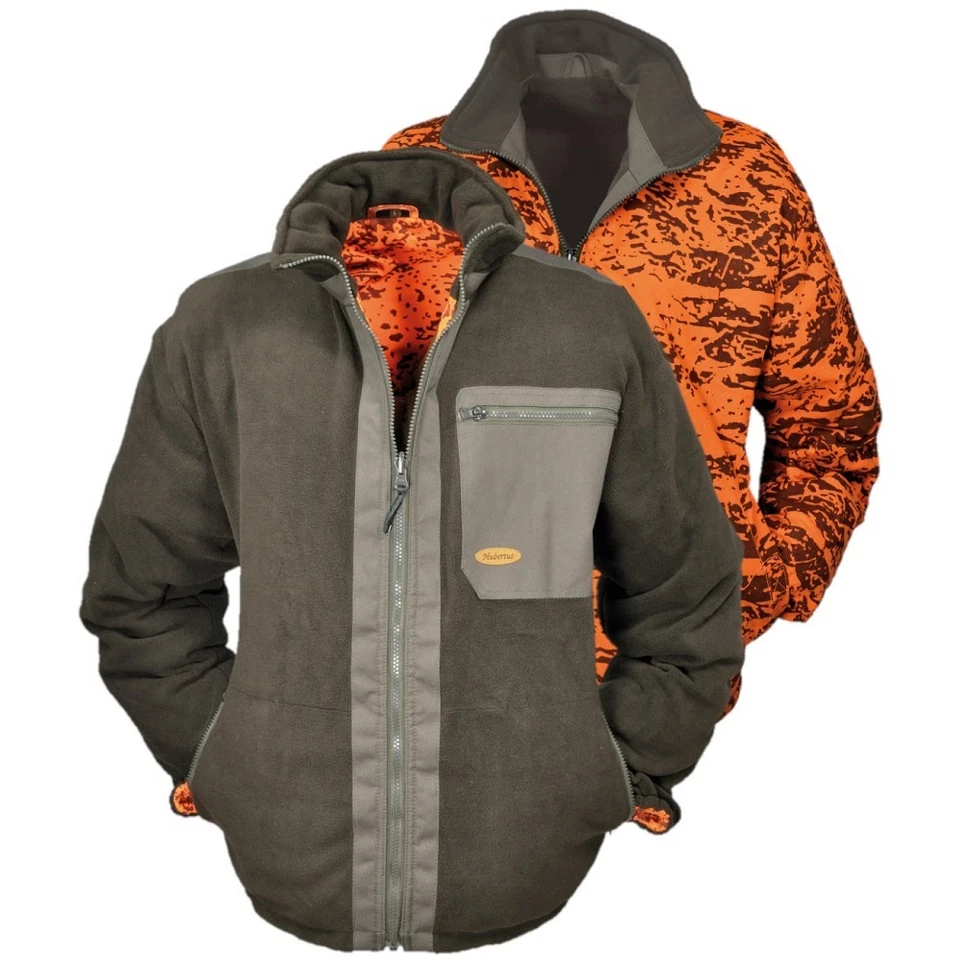 HUBERTUS® Hubertus Wende-Fleecejacke Jagdjacke Winterjacke orange oliv warm von Oefele