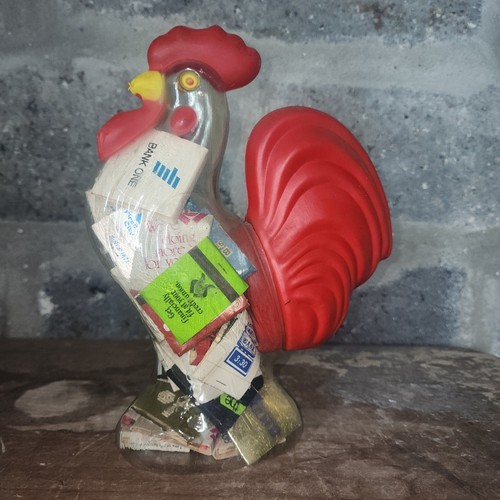 vintage 10" plastic ROOSTER filled with vintage matchbooks packs of matches - Picture 4 of 8