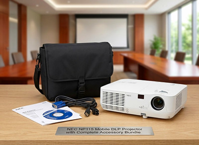 NEC NP115 DLP Portable Projector XGA 1024x768 2500 ANSI w/ Case Cables