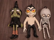 VTG Large 90s/2000 Rubber Halloween Hanging Magic Group Dracula, Skeleton, Witch