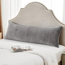 Body Pillow Cover 21x54 Inches, Super Soft and Cozy Fleece Long 21" 54" Grey