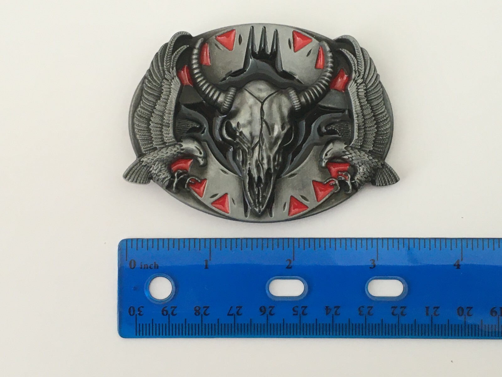 Cowboy Belt Buckle Bull Skull and Eagles Skeleton Sku… Gem