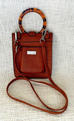Carlos by C. Santana Rust Faux Leather Crossbody Purse