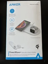 Anker - PowerWave+ Wireless Charging Pad with Watch Holder (White)