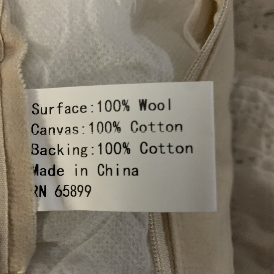 Hooked Wool Halloween Pillow Witches Hat Purple Black 9” X 16